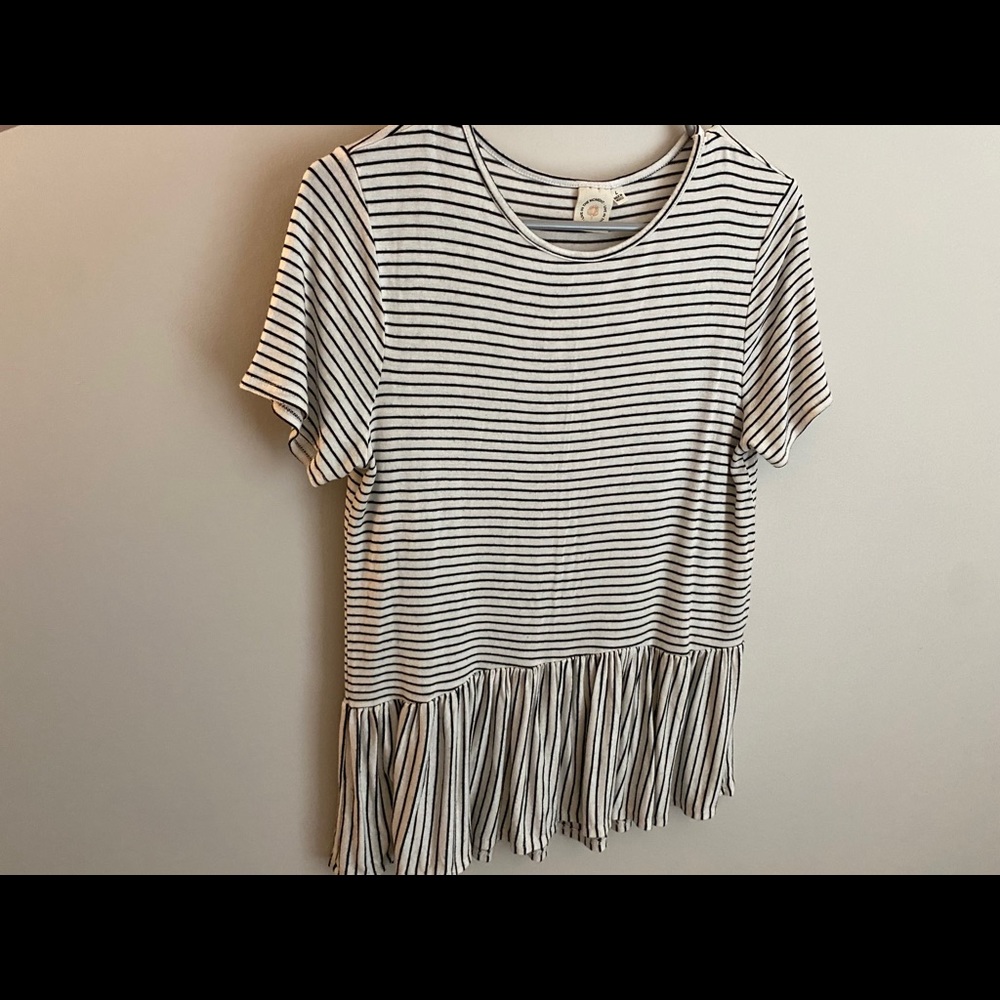 Tee shirt material peplum top